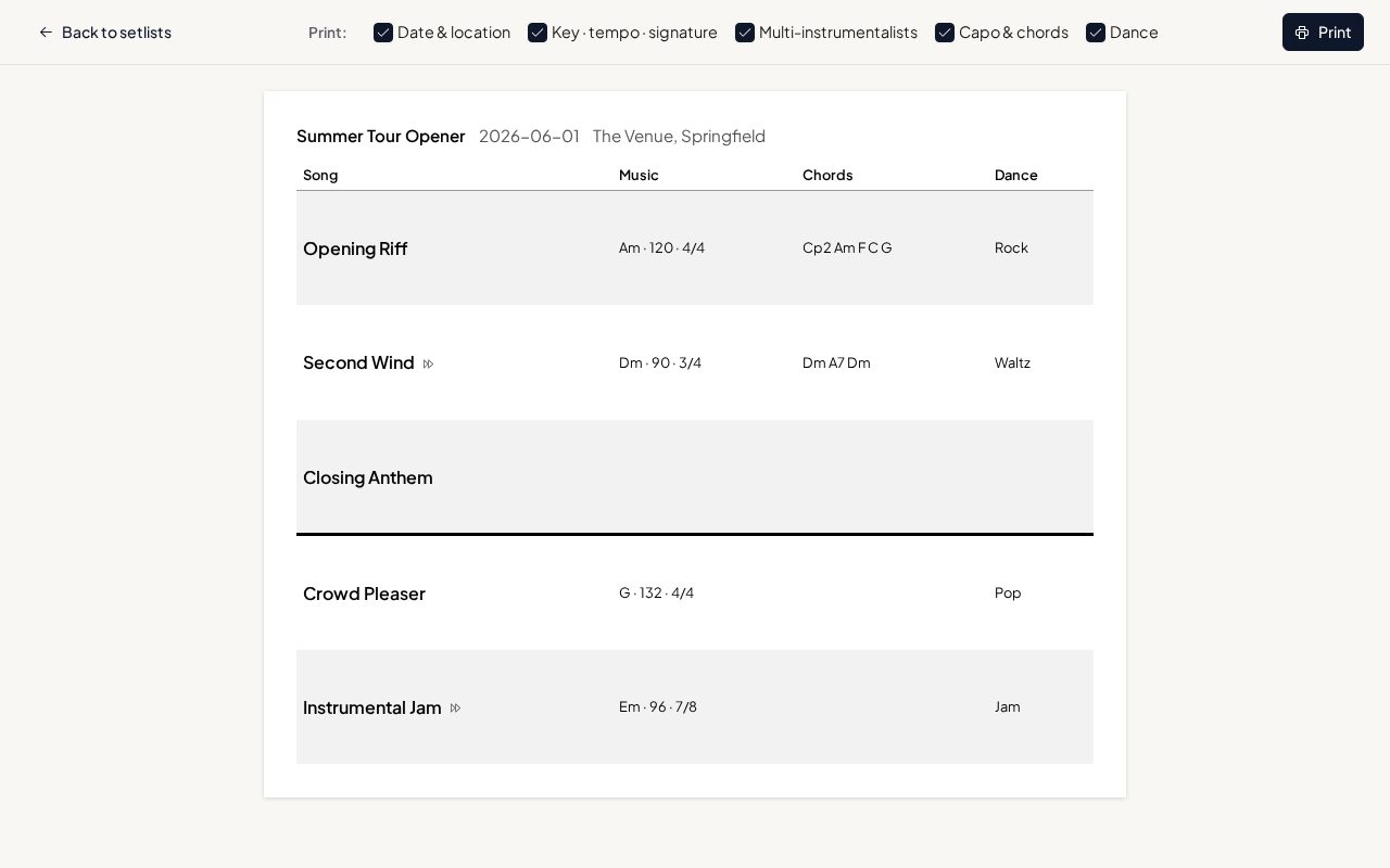 One-page print